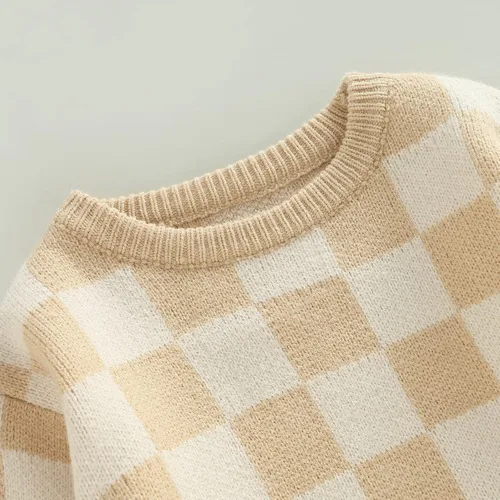 Vista 5 de Ropa unisex de tablero de ajedrez para bebé, niña y niño, mameluco de punto con burbujas, mameluco de una pieza