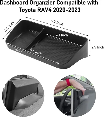 Vista 5 de Jaronx Organizador de consola central compatible con Toyota RAV4 2023 2022 2021 2020, organizador de consola, 2 cajas de almacenamiento secundario +