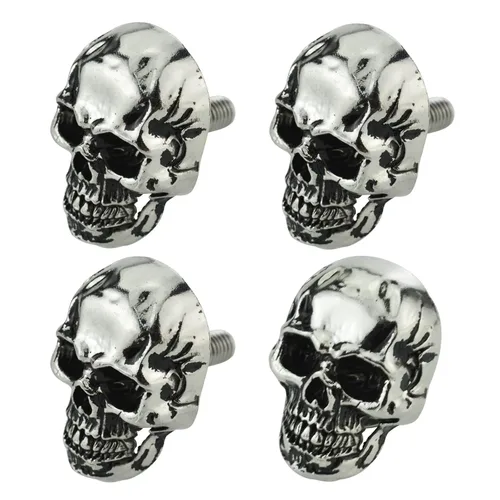 Vista 6 de Tornillos para placa de matrícula con diseño de calavera para automóvil, tornillos y tuercas Negro