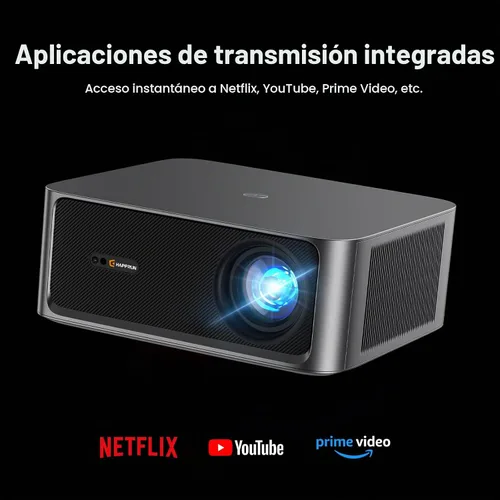 Vista 4 de HAPPRUN Proyector al Aire Libre de 2500 Lumens ANSI con Aplicaciones de Transmisión Integradas, Resolución de Decodificación 4K, Audio Dolby, WiFi 6