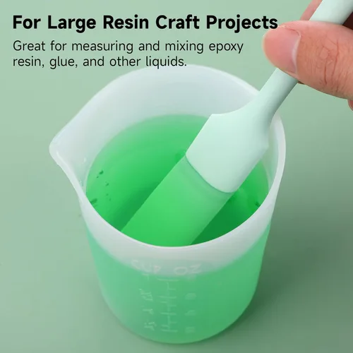 Vista 6 de Vasos medidores de silicona grandes de 8.5 fl oz, vasos de resina reutilizables de 8 onzas para epoxi, moldes de fundición, slime, proyectos de arte