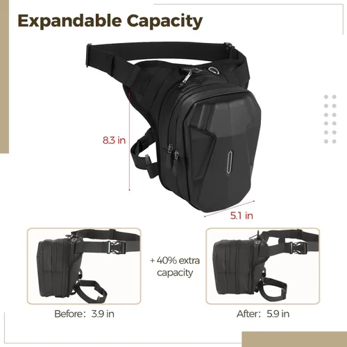 Vista 9 de yeesport Bolsa de pierna de motocicleta, bolsa de muslo de motocicleta