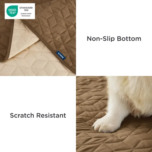 Vista 3 de Bedsure Funda de sofá 100% impermeable para perros, lavable, manta antideslizante impermeable para sofá, protector ligero de muebles duradero