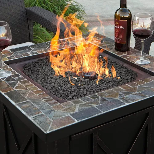 Vista 5 de Onlyfire Roca de lava negra de 10 libras para hoguera/chimenea/parrilla de Negro