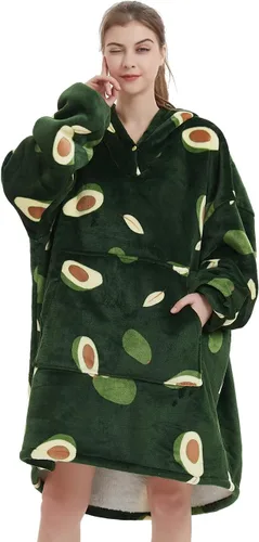 Vista 2 de NAFLEAP Manta con capucha para mujer, manta vestible para adultos, de gran tamaño, forro polar, sherpa, sudadera de Navidad, regalo para mujeres