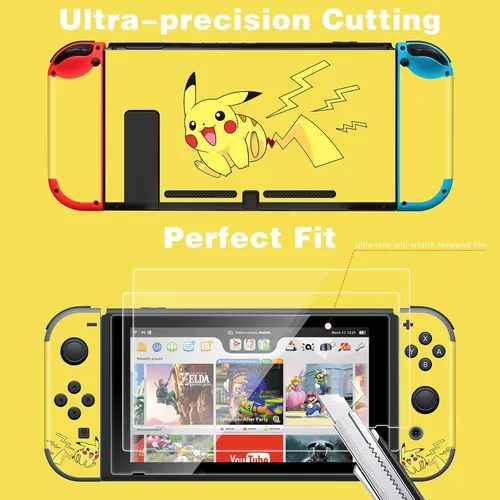 Vista 3 de oqpa for Nintendo Switch Skin Cute Kawaii Cartoon Character Design Sticker, Fun Funny Fashion Cool Switch Game Skins for Girls Boys Kids