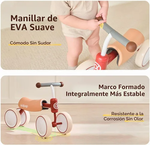Vista 5 de kidpop Big BEE - Bicicleta de equilibrio para niños con vehículo de cuatro ruedas