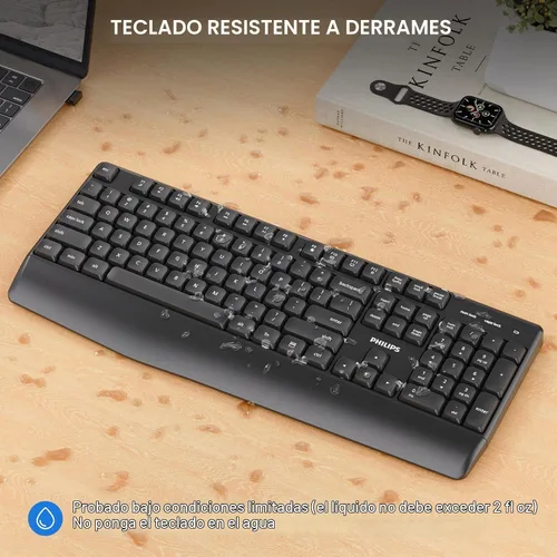 Vista 7 de PHILIPS SPT6348 Combo de teclado y mouse inalámbricos, ergonómico de 2.4 GHz 2.4GHz plug-and-play ergonomic keyboard and mouse with sleep mode for