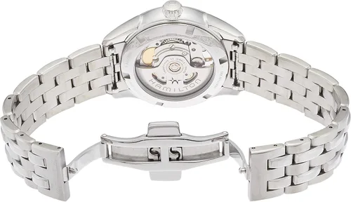 Vista 7 de Hamilton Reloj Jazzmaster Open Heart Lady Reloj automático suizo de 1.417 in, esfera de madreperla, pulsera de acero inoxidable plateado