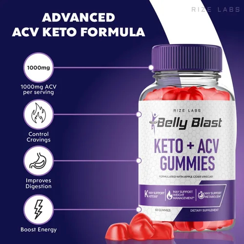 Vista 4 de rize labs Belly Blast Keto + Gomitas ACV, gomitas oficiales para perder peso, reseñas de gomitas (60 gomitas)
