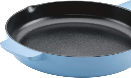 Vista 10 de KitchenAid Sartén/sartén de hierro fundido esmaltado con mango auxiliar y boquillas de vertido, 12 pulgadas, terciopelo azul