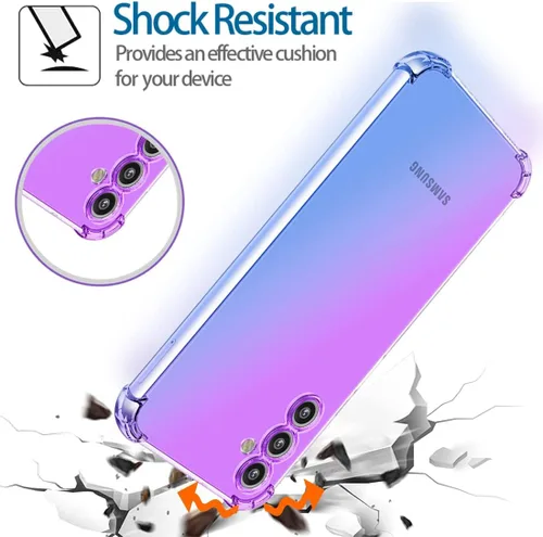 Vista 7 de Funda de teléfono para Galaxy A14, SM-A146U Samsung A14 Crystal Clear Case Gradient Slim Anti Scratch TPU a prueba de golpes Funda protectora