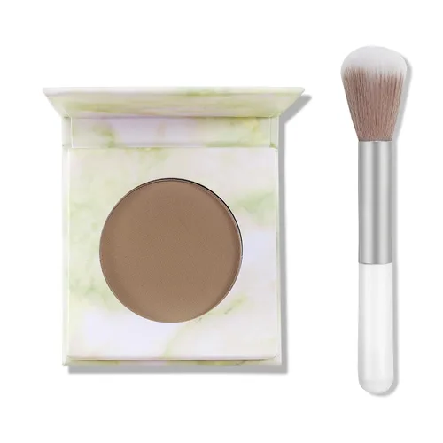 Vista 9 de Paleta de contorno Bronzer, polvo de contorno mate, bronceador tono fresco para piel clara y clara, contorno mate construible, polvo gris