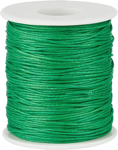 Vista 32 de Cordón de algodón encerado aguamarina de 100 yardas, hilo trenzado para cuentas de cordón de pulsera, collar de alambre de 0.039 pulgadas