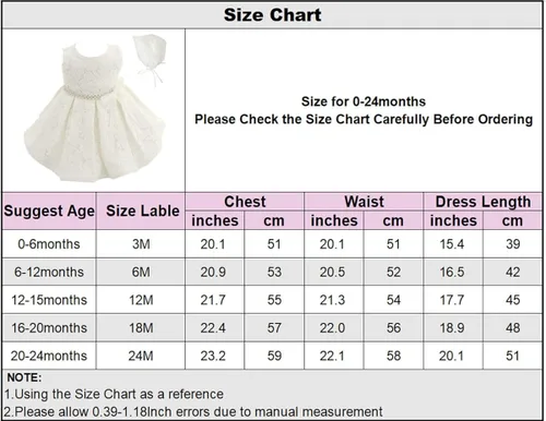 Vista 2 de Meiqiduo Conjunto de 3 piezas para niñas y bebés, bautizo, vestido formal de boda