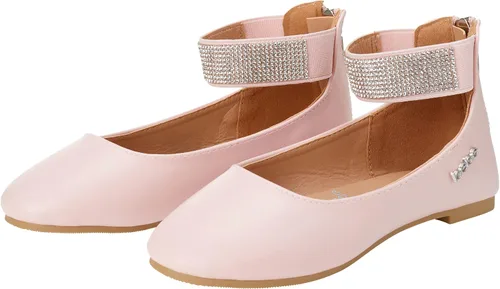 Vista 4 de bebe Zapatos de niña - Bailarinas con correas de tobillo tachonadas de diamantes de imitación (niñoniña)