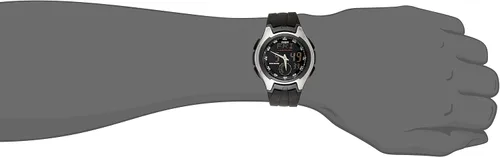 Vista 3 de Casio AQ160W-1BV reloj análogo y digita de acero inoxidable con correa negra para hombre