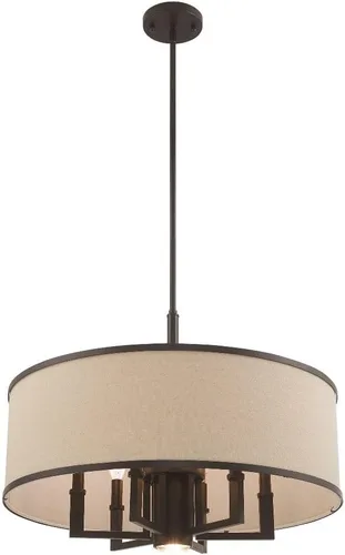 Vista 7 de Livex Lighting 62614-48 Park Ridge - Lámpara de araña de 6 luces, pintada a mano con hoja de oro antigua