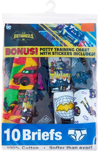 Vista 4 de DC Comics Calzoncillos exclusivos de Batwheels 100% algodón para niño con Batmobile, Redbird & Battruck, 23t & 4t