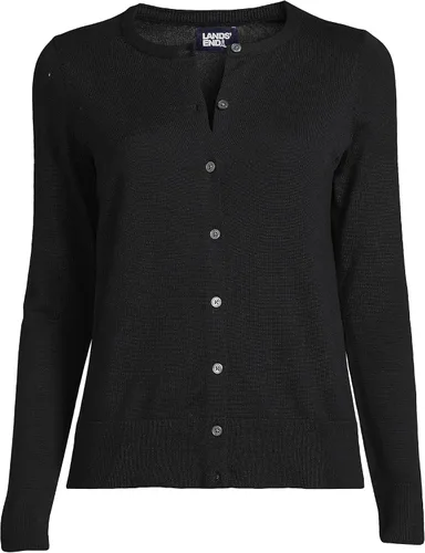 Vista 3 de Lands' End Suéter tipo cárdigan de algodón de calibre fino para mujer