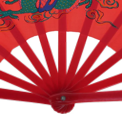 Vista 4 de Forgun Ventilador chino de Kung Fu Tai Chi Artes Marciales Dragón Fénix Plástico Abanicos Plegables Arte Danza Regalo