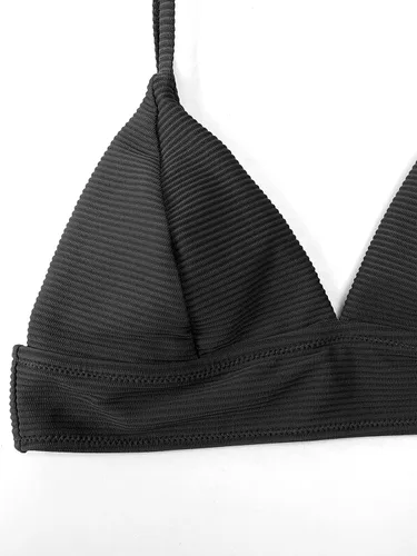 Vista 7 de CUPSHE - Conjunto de traje de baño de dos piezas, bikini sexy, unicolor, con forma triangular, para mujer