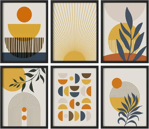 Vista 117 de Juego de galería de collage enmarcado para pared, diseño de plantas de flores de William Morris, ilustraciones de naturaleza silvestre, moderno