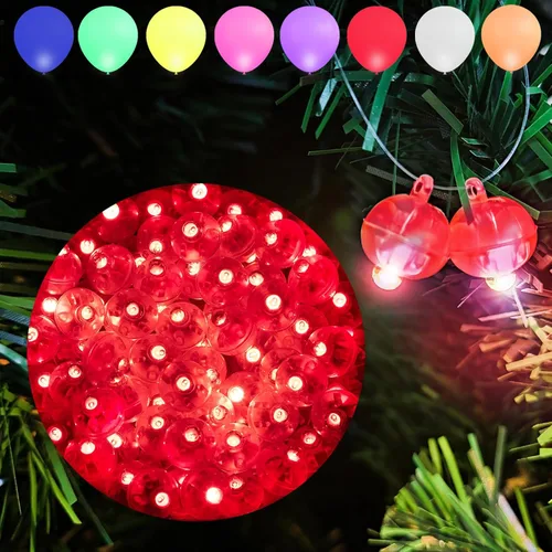 Vista 20 de Aogist - 50 mini luces de 10 colores, luz LED impermeable de largo tiempo de espera, funciona con pilas, lámpara de bola para globo, farol de papel