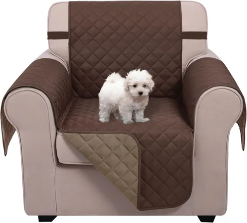 Vista 110 de U-NICE HOME Funda para sillón reclinable, reversible, con correas elásticas, resistente al agua, protege de perros y mascotas, sillón pequeño