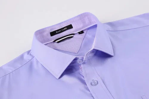 Vista 3 de Alex Vando Camisas de vestir para hombre, sin arrugas, ajuste regular, rayón elástico, de bambú, camisa con botones