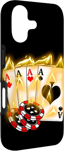 Vista 3 de Burning Four Aces Poker Cool Quad Aces Poker Player Gift Case for iPhone 17
