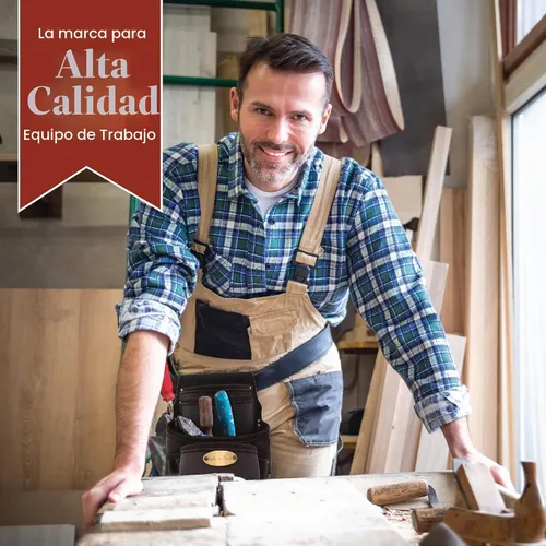 Vista 7 de Style n Craft Bolsa de herramientas y uñas de carpintero de 10 bolsillos, bolsa de herramientas de cuero resistente, perfecta y duradera, bolsa