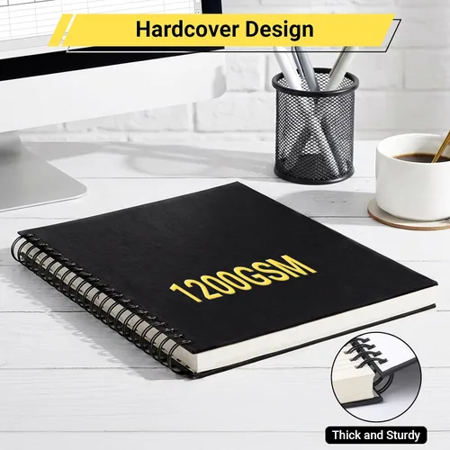 Vista 3 de EUSOAR Cuadernos para el trabajo, 1 paquete A4 de 8.3 x 11.2 pulgadas, tapa dura, rayado en espiral con renglones universitarios, 240 páginas