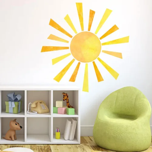 Vista 11 de 45.6 x 23.8 pulgadas, diseño bohemio de medio sol, calcomanías de pared removibles para pared, vinilo para despegar y pegar, calcomanías de medio