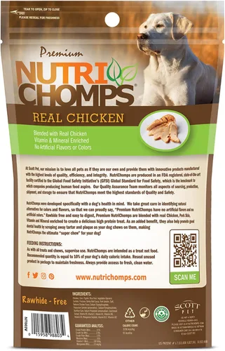 Vista 7 de NutriChomps - Masticables para perros, nudos de 2.5 pulgadas, fáciles de digerir, golosinas para perros sin piel cruda, 8 unidades, sabor a pollo