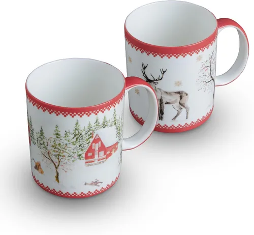 Vista 50 de Maison d' Hermine Taza de café con asas, tazas de porcelana fina de hueso, paquete de una taza de té para bebidas calientes, capuchino, latte