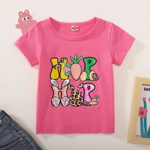 Vista 4 de Mommy and Me - Camiseta de Pascua a juego con divertido conejito Hip Hop, camiseta de manga corta para madre e hija