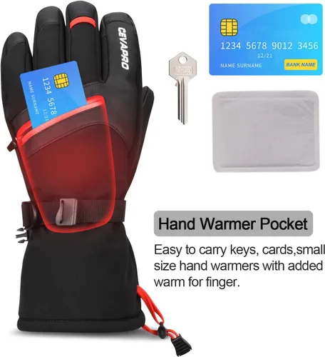 Vista 5 de Guantes de invierno para hombres y mujeres, guantes de snowboard y esquí, impermeables y aislados, resistentes al viento para clima frío