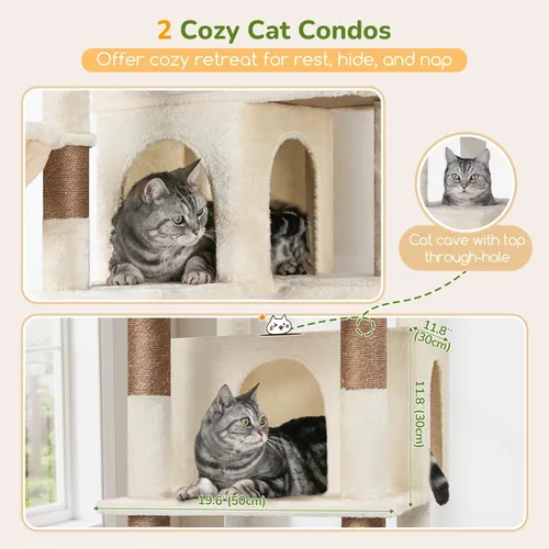 Vista 3 de Globlazer Árbol para gatos extra grande, torre de 80 pulgadas XXL de altura, árbol para gatos alto para múltiples gatos de interior, gatos adultos