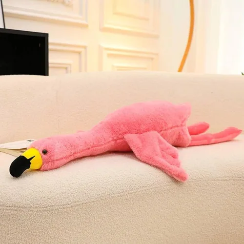 Vista 4 de Almohada de Peluche de Animal de Flamenco de 26 pulgadas, Regalos de Flamencos Rosados, Juguetes de Muñeca de Peluche Suave, Regalo para Niños