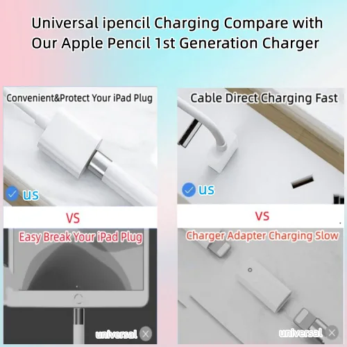 Vista 5 de Adaptador para Apple Pencil 2Pack para Apple Pencil de 1ª generación Carga completa de 20 minutos para Apple Pencil de 1ª generación, cargador