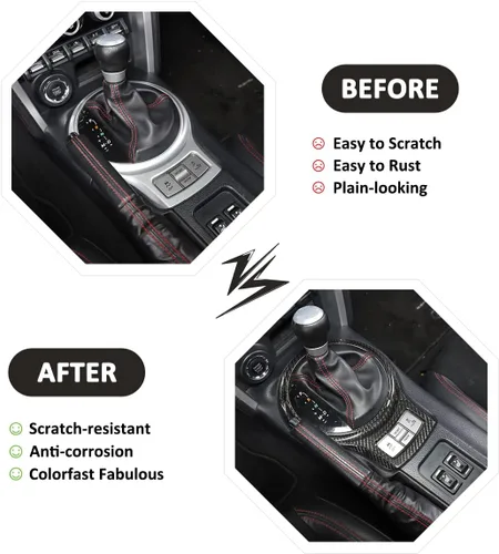 Vista 2 de YIWANG Adhesivo decorativo para marco de cambio de marchas interior de automóvil para Subaru BRZ Toyota 86 2013-2020 accesorios
