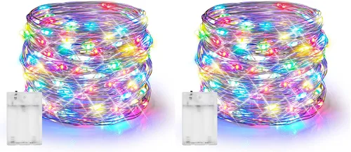 Vista 22 de Dazzle Bright - Guirnalda de luces de hadas de Halloween, 60 luces LED de 20 pies de alambre de cobre a batería y resistente al agua, decoraciones