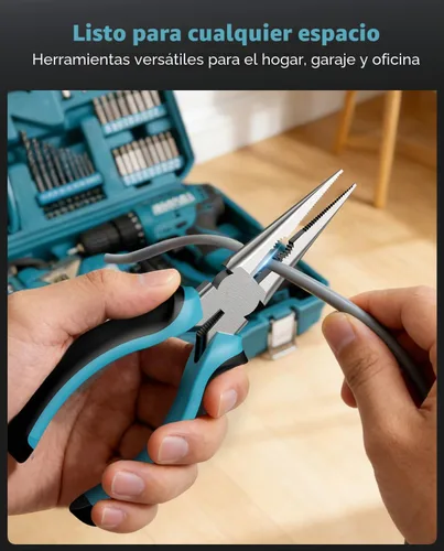 Vista 6 de Seesii - Kit de herramientas con taladro inalámbrico de 21V - Juego de herramientas eléctricas de 190 piezas, kit de herramientas manuales con caja