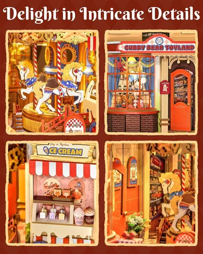 Vista 6 de Rolife - Kit de rincón de libros con luces que fluyen y alimentación Type-C - Parque de atracciones de cuento de hadas TGB17 - Kit de casa
