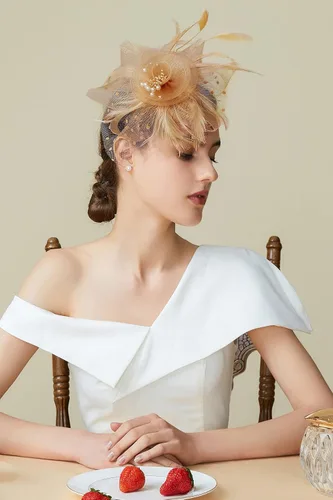 Vista 5 de BABEYOND Fascinator Hats for Women Tea Party Hat Kentucky Fascinators Headband Derby Hats Wedding Flower Feathers Hair Clip