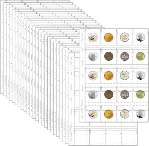 Vista 27 de 120 bolsillos de bolsillo para monedas, 2.480 x 2.638 in, colección de 12 bolsillos (2.480 in x 2.638 in cada bolsillo)