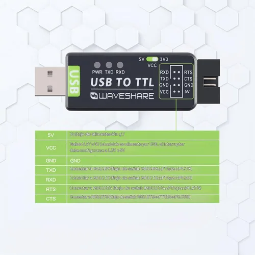 Vista 4 de Adaptador industrial USB a serie UART Adaptador serie FT232RL Convertidor de serie a USB Adaptador USB a TTL Módulo de puerto Soporte de múltiples