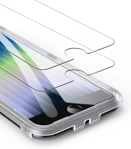 Vista 8 de UNBREAKcable Paquete de 2 protectores de pantalla para iPhone SE 2022 2020/8/7/6/6s, vidrio templado [marco de fácil instalación] [dureza 9H]