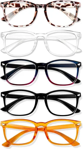 Vista 25 de Lentes de luz azul para mujeres y hombres 99% de bloqueo de luz azul para computadora, juegos, televisión, pantalla de teléfono, marco cuadrado